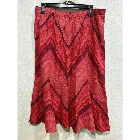 Vintage Orvis Skirt Womens Large  Chevron Colorful Linen Blend - Picture 1 of 7